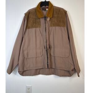 Vintage 10x Duck Game Hunting Jacket Canvas Leather Suede Gun Patch Shooting